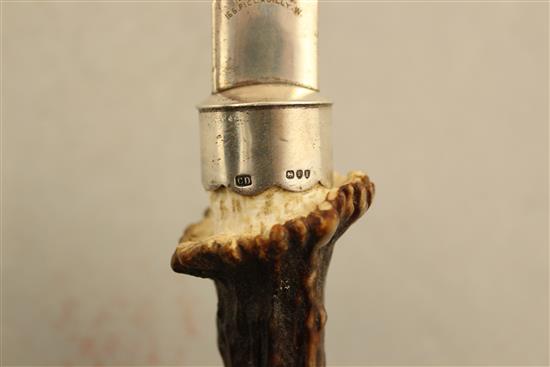 A Victorian ivory and horn handled silver mounted paper knife, retailed by Rowland Ward & Co, 166 Piccadilly, 18in.
